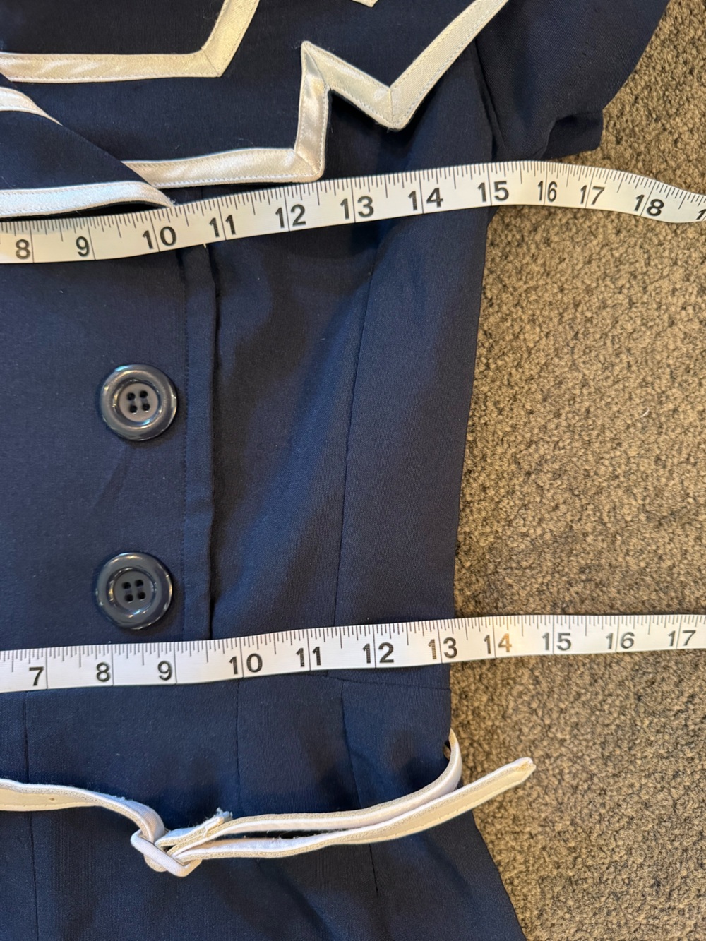 Bettie Page Navy Captain Dress with White Accents - Picture 13 of 15